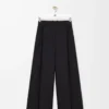 Hose aus Wolle und Seide Schwarz