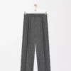 Hose aus Wollmischung in Grau Melange
