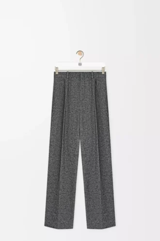 Hose aus Wollmischung in Grau Melange