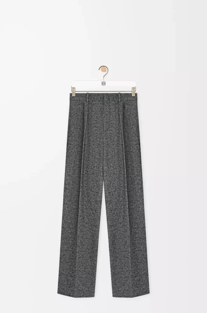 Hose aus Wollmischung in Grau Melange