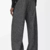 Hose aus Wollmischung in Grau Melange