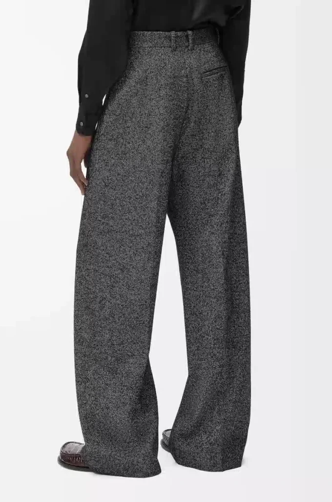 Hose aus Wollmischung in Grau Melange