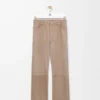 Hose aus Ziegenwildleder in Dunkelbeige