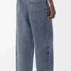Hose mit Kordelzug aus Baumwolle und Leinen Graublau