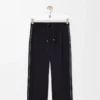 Hose mit Kordelzug aus Wolle in Marineblau