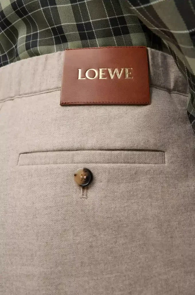 Hose mit Kordelzug aus Wolle und Kaschmir Beige Melange