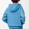 Hybrid-Hoodie aus Baumwolle und Nappa-Lammleder Blau