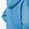 Hybrid-Hoodie aus Baumwolle und Nappa-Lammleder Blau