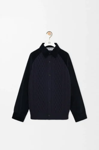 Hybrid-Overshirt aus Baumwolle und Wolle Dunkelblau/Marineblau