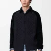 Hybrid-Overshirt aus Baumwolle und Wolle Dunkelblau/Marineblau