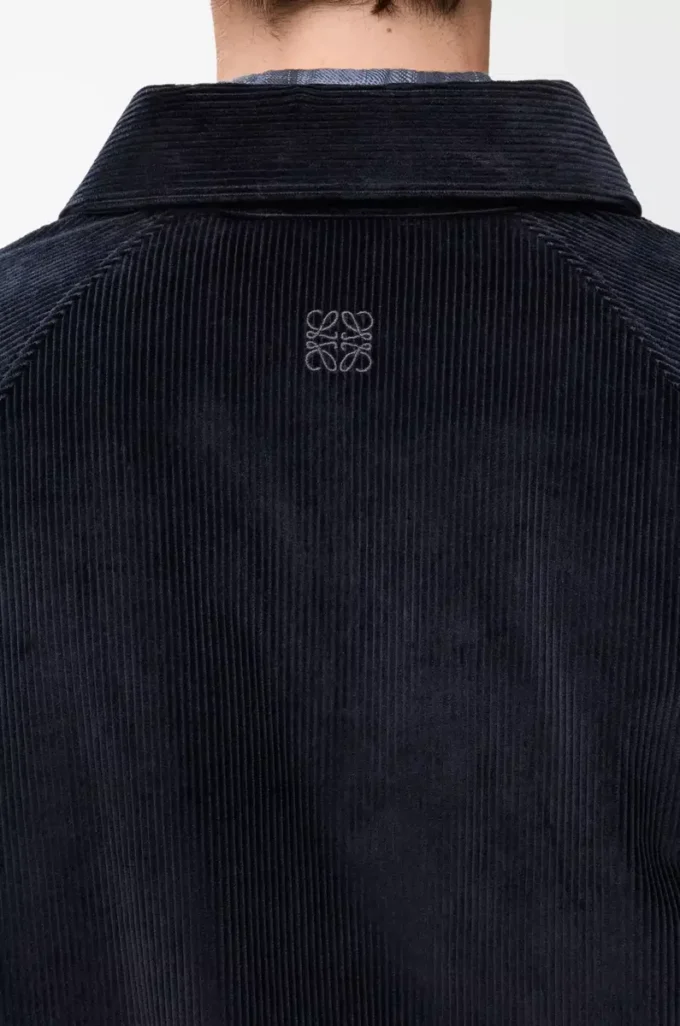 Hybrid-Overshirt aus Baumwolle und Wolle Dunkelblau/Marineblau