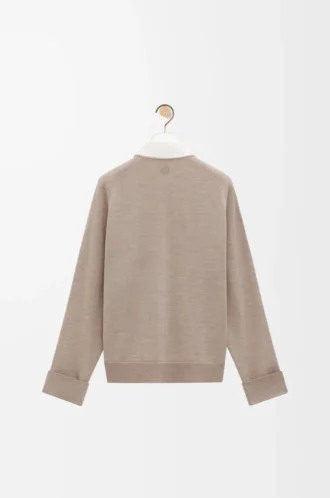Hybridhemd aus Baumwolle und Wolle Weiß/Beige