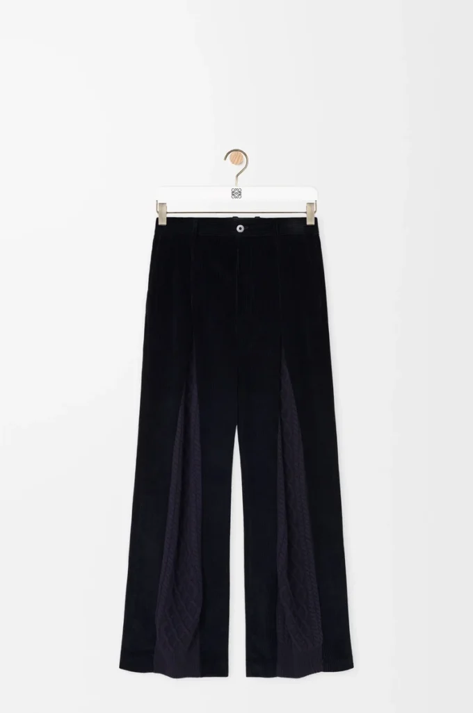 Hybridhose aus Baumwolle und Wolle Dunkelblau/Marineblau