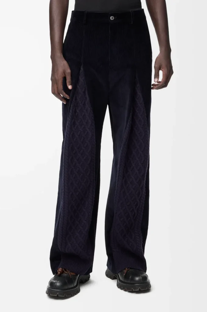 Hybridhose aus Baumwolle und Wolle Dunkelblau/Marineblau