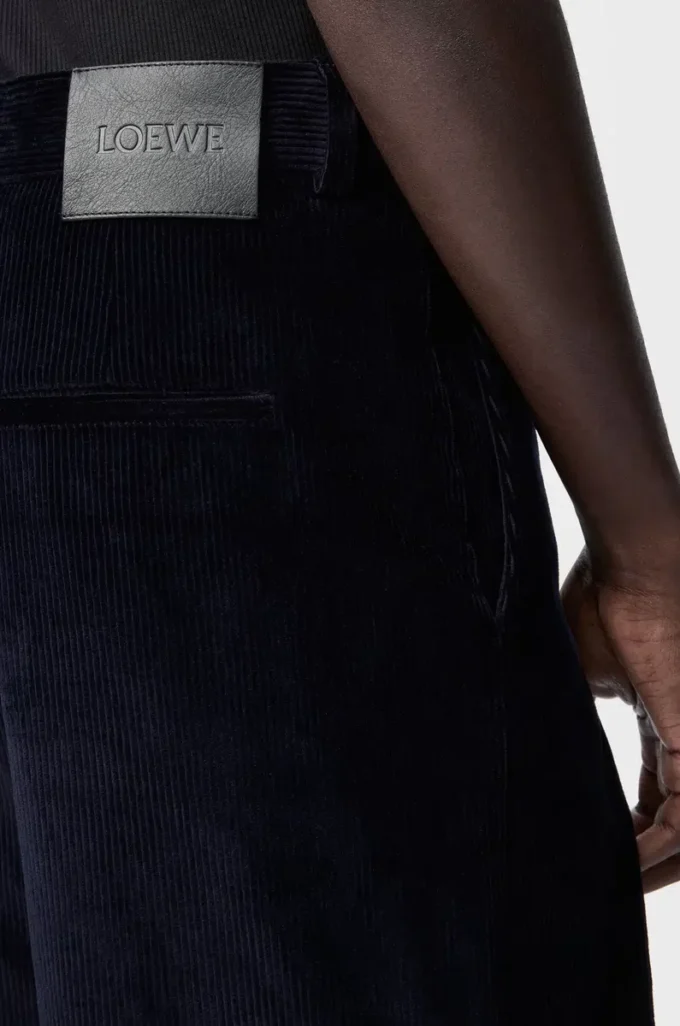 Hybridhose aus Baumwolle und Wolle Dunkelblau/Marineblau