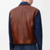 Hybridjacke aus Denim und Nappakalbsleder Raw Denim