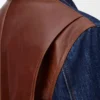 Hybridjacke aus Denim und Nappakalbsleder Raw Denim