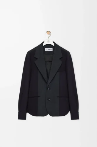 Hybridjacke aus Wolle Navy/Grau