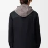 Hybridjacke aus Wolle Navy/Grau