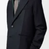 Hybridjacke aus Wolle Navy/Grau