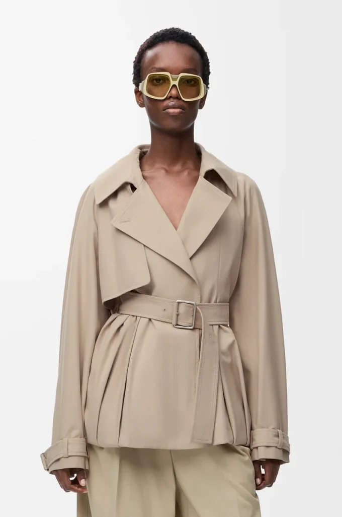 Jacke aus Baumwolle in Beige