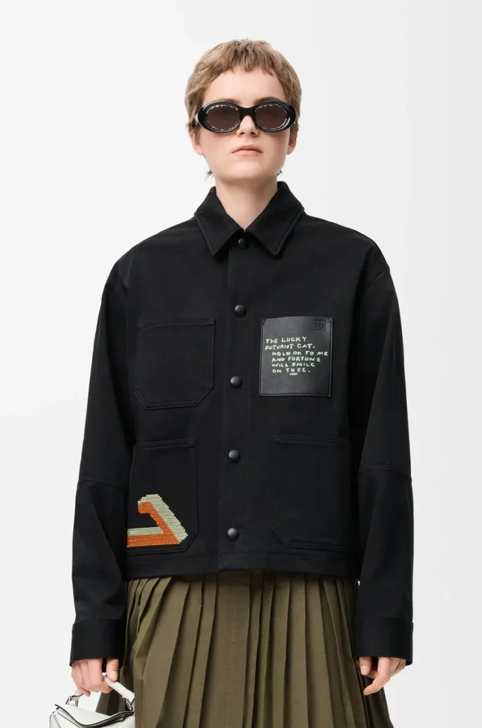 Jacke aus Baumwolle Schwarz
