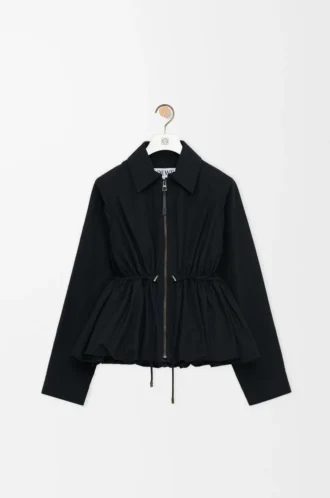 Jacke aus Baumwollmischgewebe Schwarz