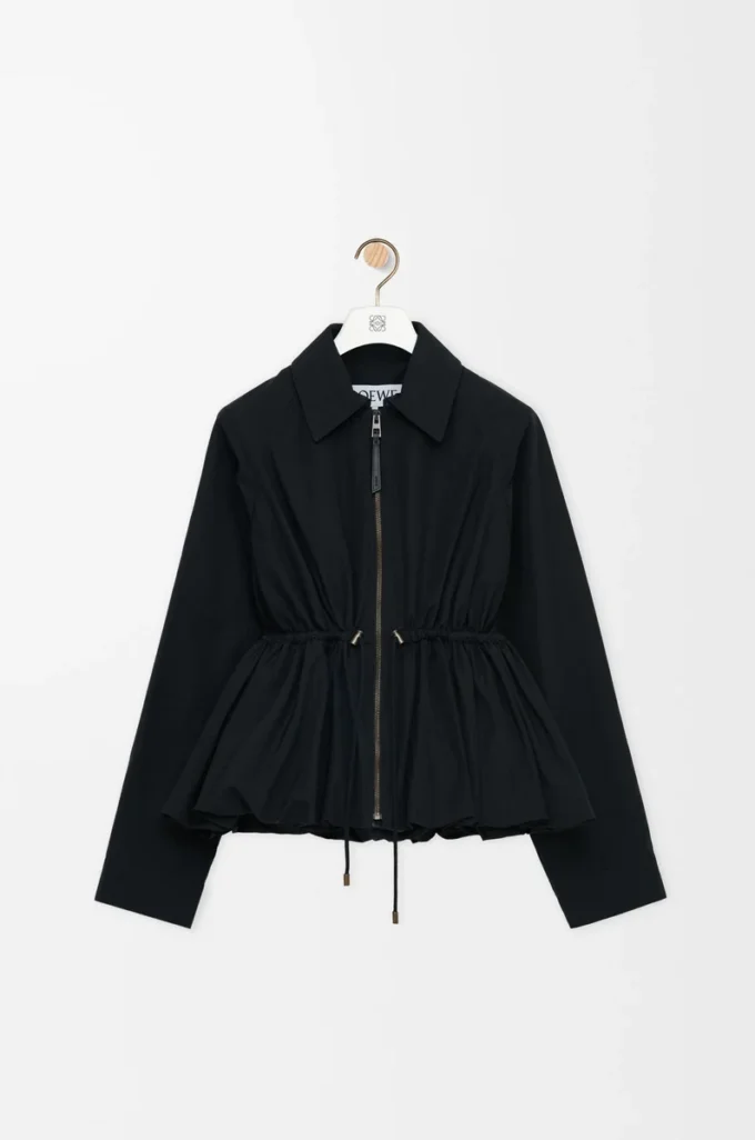 Jacke aus Baumwollmischgewebe Schwarz