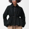 Jacke aus Baumwollmischgewebe Schwarz