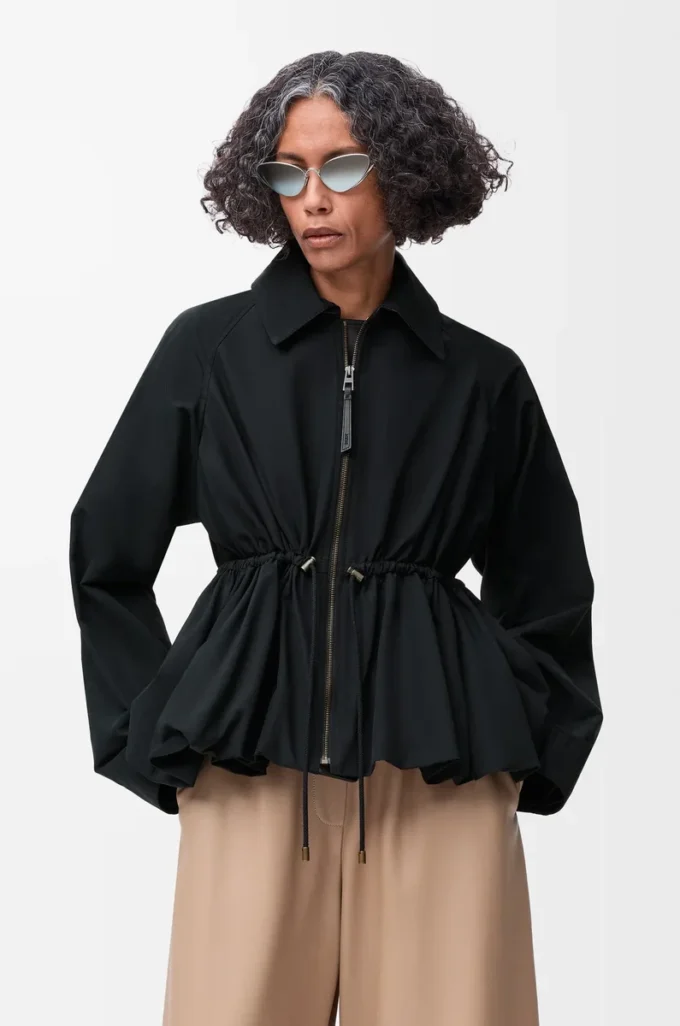Jacke aus Baumwollmischgewebe Schwarz