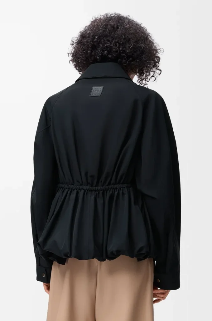 Jacke aus Baumwollmischgewebe Schwarz