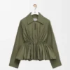 Jacke aus Baumwollmischung Khaki-Grün
