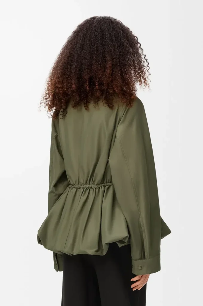 Jacke aus Baumwollmischung Khaki-Grün