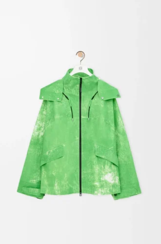 Jacke aus beflocktem Funktionsmaterial, grün