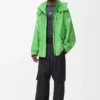 Jacke aus beflocktem Funktionsmaterial, grün