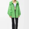 Jacke aus beflocktem Funktionsmaterial, grün