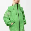 Jacke aus beflocktem Funktionsmaterial, grün