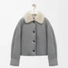 Jacke aus Lammfell Grau