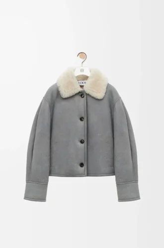 Jacke aus Lammfell Grau