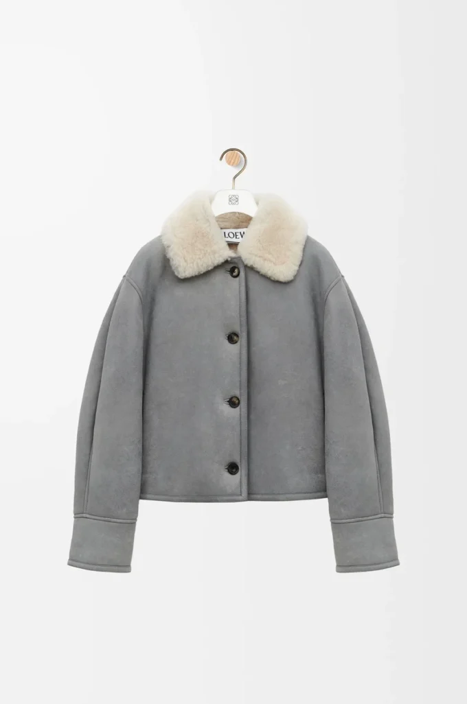 Jacke aus Lammfell Grau