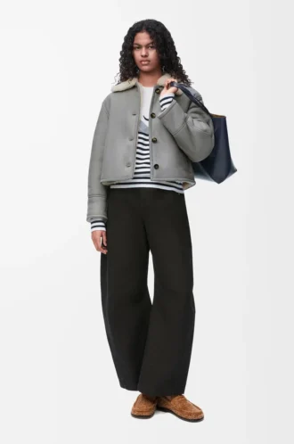 Jacke aus Lammfell Grau