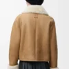 Jacke aus Lammfell in Camel