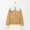 Jacke aus Lammfell Weiß/Gold