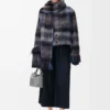Jacke aus Mohair-Woll-Mischung Blau/Mehrfarbig