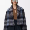 Jacke aus Mohair-Woll-Mischung Blau/Mehrfarbig