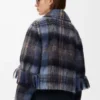 Jacke aus Mohair-Woll-Mischung Blau/Mehrfarbig