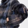 Jacke aus Mohair-Woll-Mischung Blau/Mehrfarbig