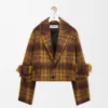 Jacke aus Mohair-Woll-Mischung Gelb/Mehrfarbig