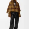 Jacke aus Mohair-Woll-Mischung Gelb/Mehrfarbig