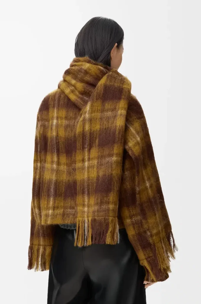 Jacke aus Mohair-Woll-Mischung Gelb/Mehrfarbig
